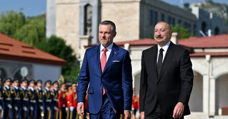 İlham Əliyev Şuşada Slovakiya Prezidentini QARŞILADI