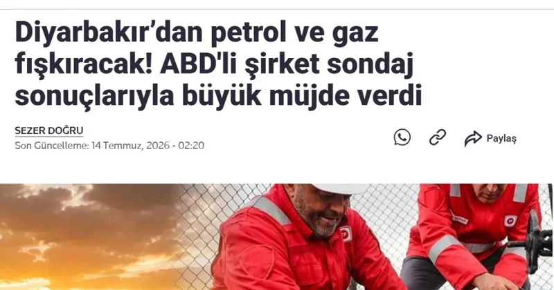 В Диярбакыре смогут ежесуточно добывать 250 тысяч баррелей нефти и 25 миллионов кубометров газа
