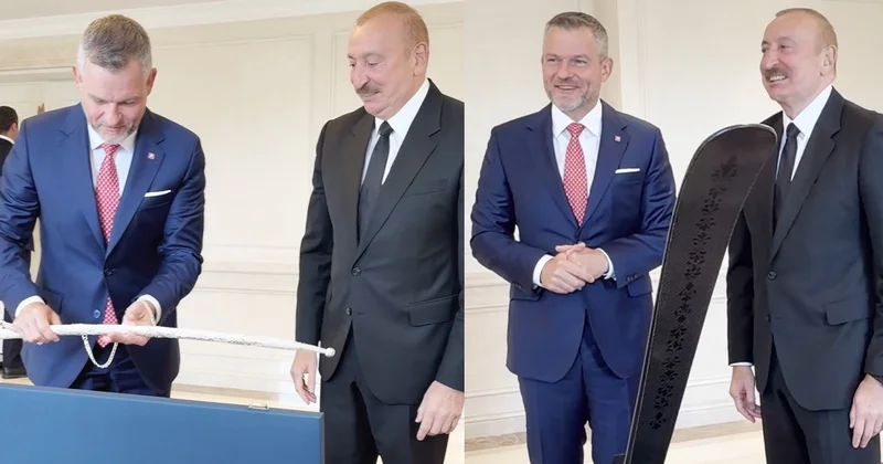 Prezidentlər bir birinə bunları hədiyyə etdi Video
