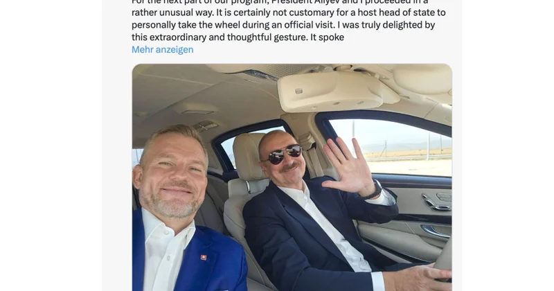 Slovakiya Prezidenti Prezident İlham Əliyevə qonaqpərvərliyə görə təşəkkür edib