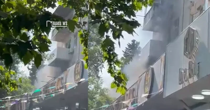 В Баку горит здание Видео