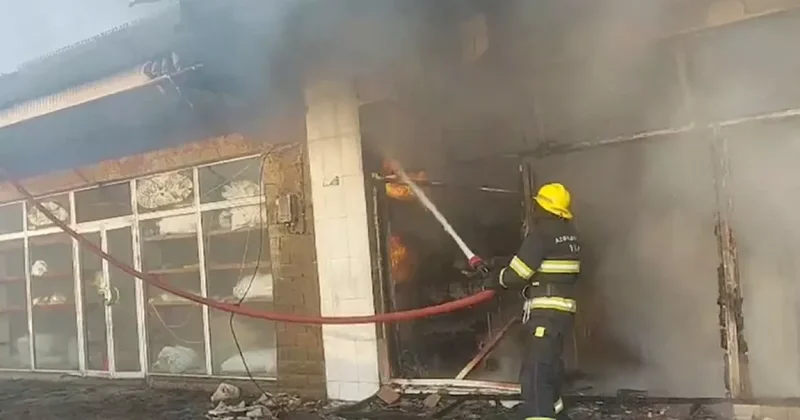 В Сабирабаде вспыхнул пожар на рынке ВИДЕО