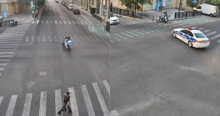 Дорожная полиция Баку задержала мотоциклиста, создававшего угрозу для участников движения