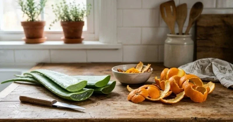 Aloe ilə portağal qabığını qarışdırın Nəticəsi sizi heyran edəcək