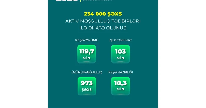 Yeddi ayda 234 min nəfər məşğulluq tədbirlərinə cəlb olunub