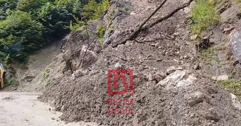 Quba Xınalıq yolunda torpaq sürüşməsi Yol bağlandı ÖZƏL/VİDEO