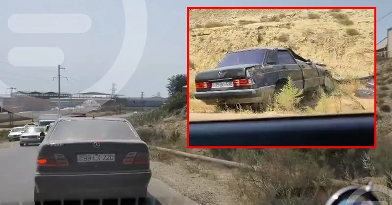 Lökbatan Qobu yolunda avtomobil aşıb