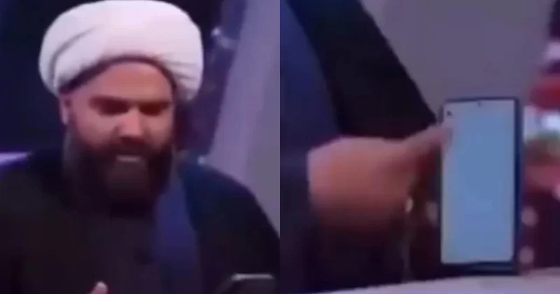 İranda efirdə mesaj oxuyan molla biabır oldu VİDEO