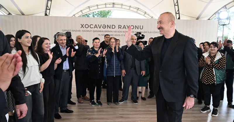 İlham Əliyev Xocavənddə sakinlərlə görüşdü Video Yenilənib
