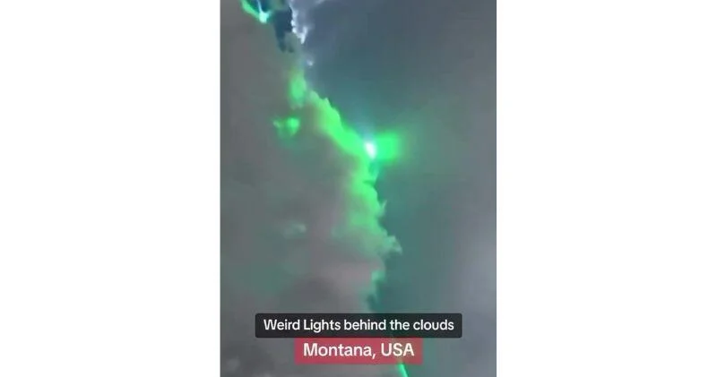 Необычное сияние в небе Монтаны ВИДЕО