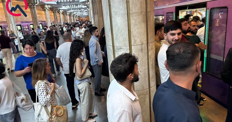 Bakı metrosunda problem Stansiyalarda izdiham yaranıb