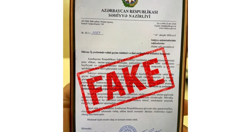 Xəstəxanalarda hicab məhdudiyyəti ilə bağlı yayılan sənəd saxtadır Rəsmi açıqlama