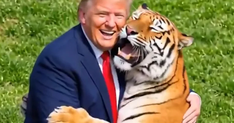Трамп подрался с тигром ВИДЕО