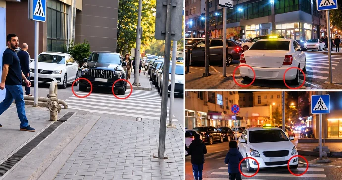 Yasamalda sürücülər piyada zolağını zəbt edirlər FOTO