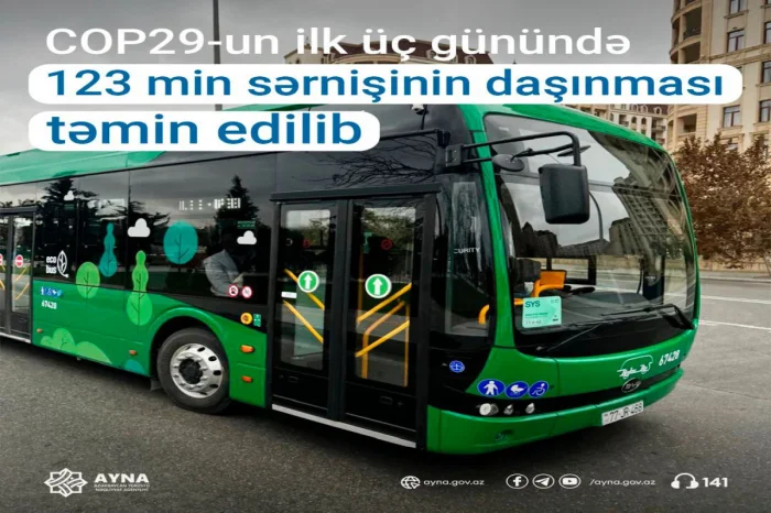 COP29un ilk 3 günü ərzində 123 min sərnişin