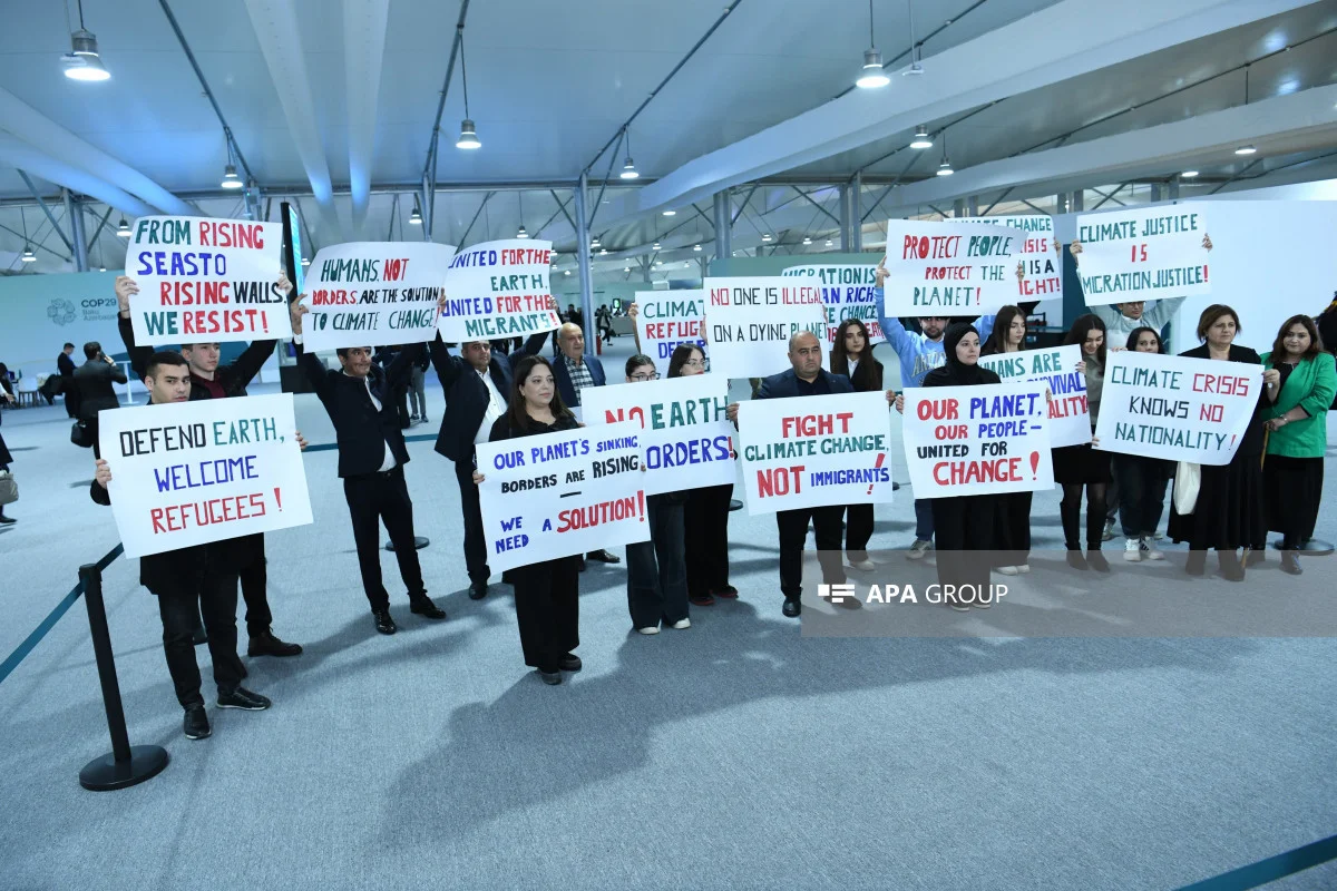 COP29 çərçivəsində Avropada miqrantlara qarşı təzyiqlərlə əlaqədar səssiz aksiya keçirilib FOTO