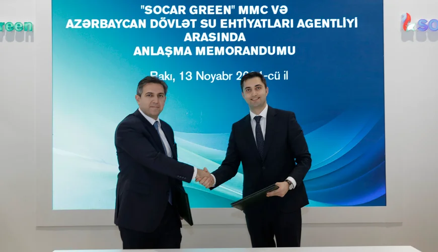 Azərbaycan Dövlət Su Ehtiyatları Agentliyi və SOCAR Green arasında memorandum imzalandı KONKRET