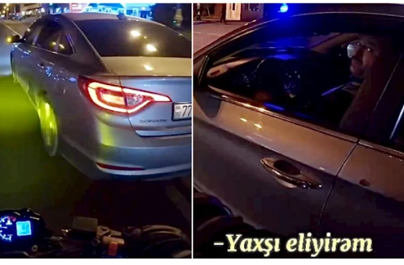 Bakıda sürücü motosikletə təhlükə yaratdı: Əcəb edirəm VİDEO