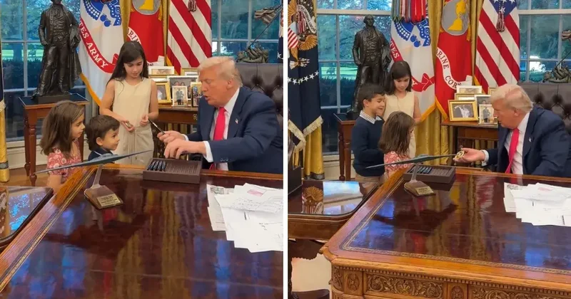 Oval ofisdə maraqlı anlar VİDEO