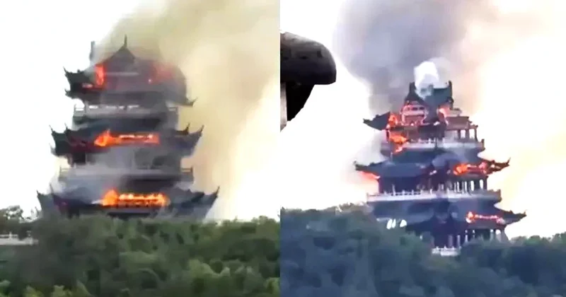 Çində 1500 illik tarixi məbəd külə döndü