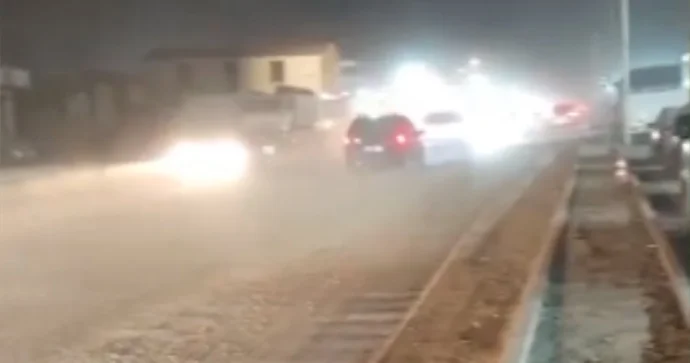 Saray yolunda təmir gedir; nişan yox, tozdan göz gözü görmür ŞİKAYƏT VİDEO