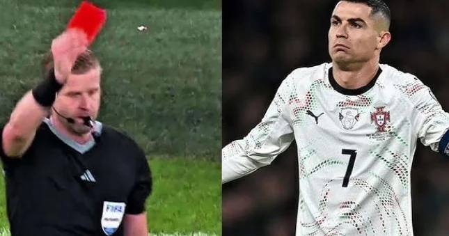 Ronaldonun milli karyerasında ilk qırmızı vərəqəsi