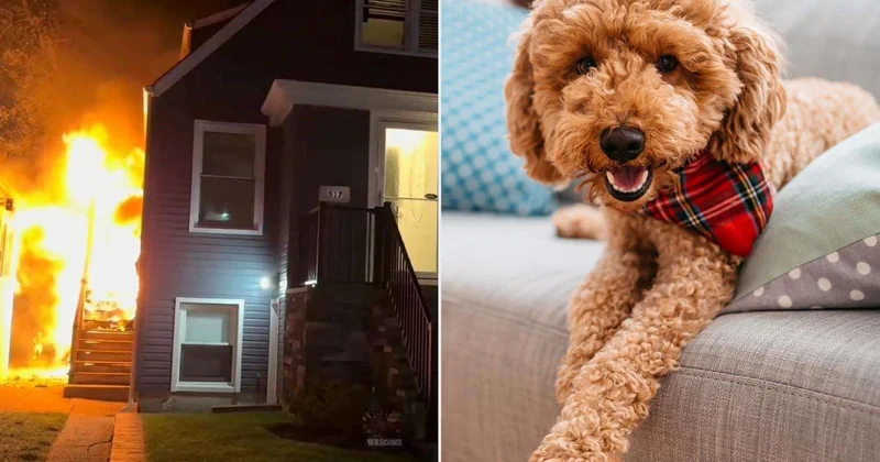 Маленькая собака спасла семью из горящего дома