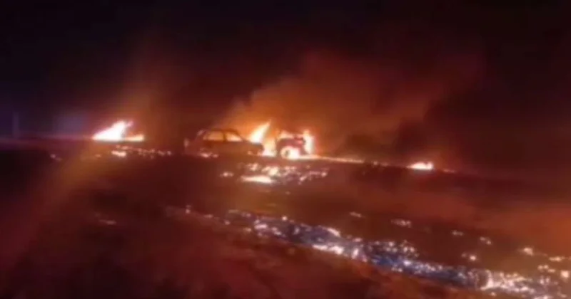 İranda dəhşətli qəza: 12 nəfər diri diri yandı VİDEO