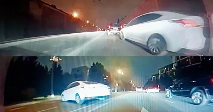 Prospektdə qəza riski yaradan sürücü qoşa xətdən əks yola çıxdı VİDEO