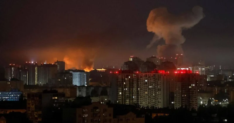 Kiyev raket və dronlarla vurulur, dağıntılar var