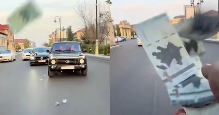 “Avtoş”luq edib yola pul səpənlər saxlanıldı