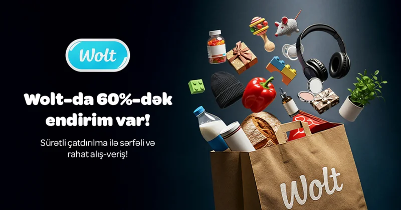 Wolt dan 60% dək Endirimlə Black Friday də Daha Sərfəli və Sürətli alış veriş edin Sizin üçün Hər Şey Wolt da!