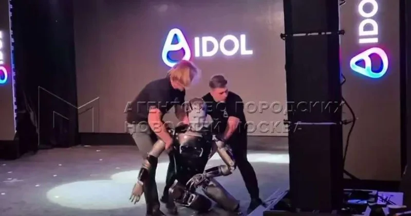 Rusiya robotu səhnədə yıxıldı “Çox içibmiş” VİDEO