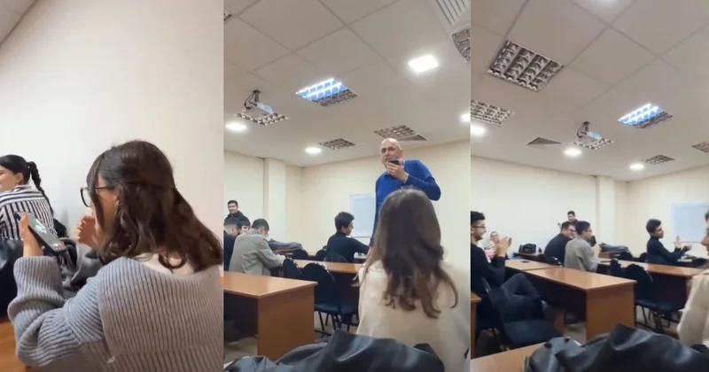 Azərbaycanda universitet müəlliminin bu addımı böyük bəyənmə topladı VİDEO