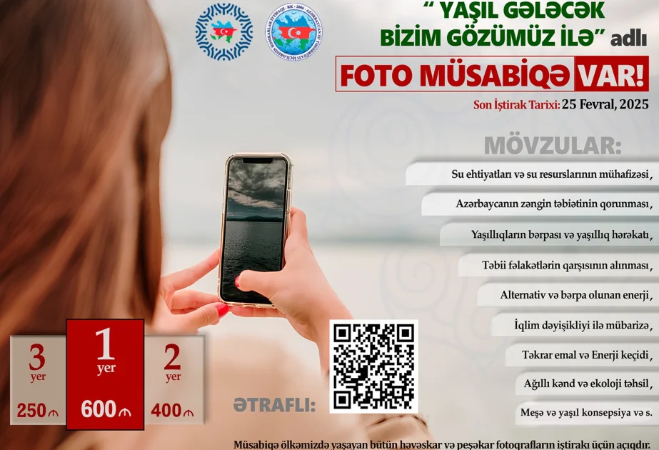 “Yaşıl gələcək bizim gözümüz ilə adlı fotomüsabiqə keçirilir AZƏRTAC