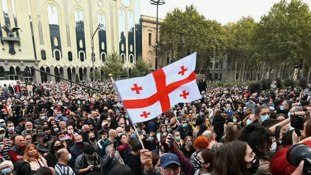 Протестующие в Тбилиси потребовали диплом у кандидата в президенты