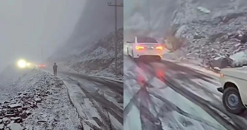 Lazaya gedən yolu buz bağladı Fotolar