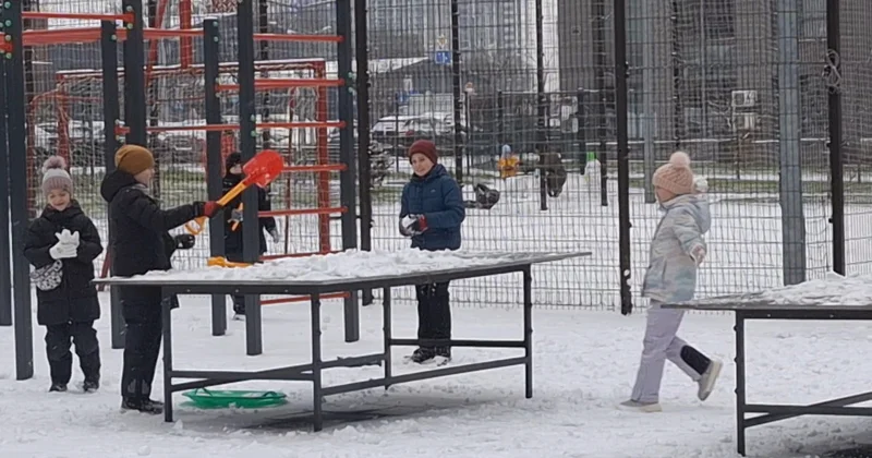 Kiyevdə müharibənin acısını unutduran ilk qar FOTO