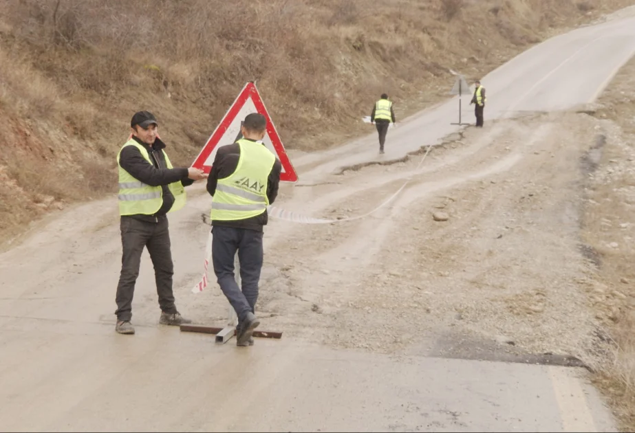 Sabah Şamaxının çökmə baş verən yolunda təmir işlərinə başlanılacaq AZƏRTAC