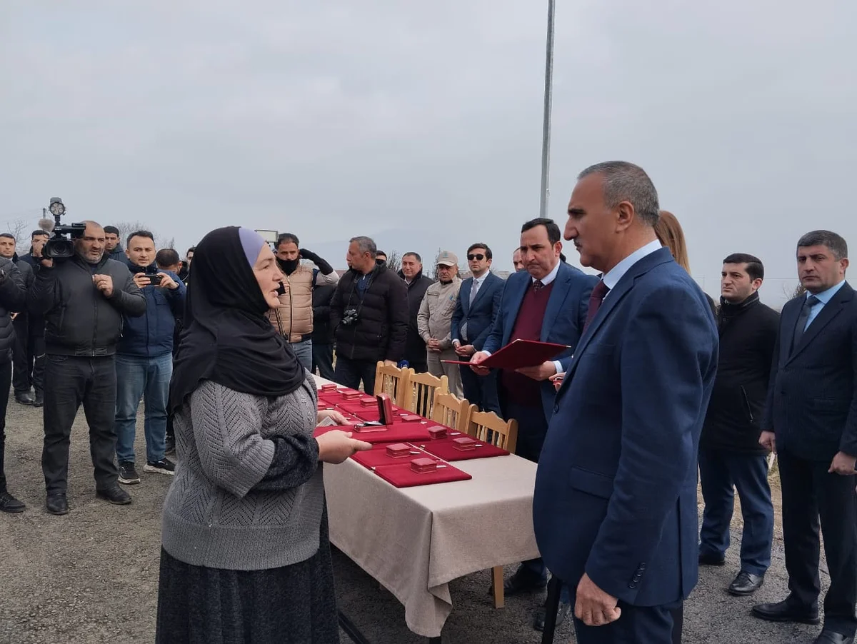 Xocalıya köçürülən ailələrə açarlar təqdim olundu FOTOLAR