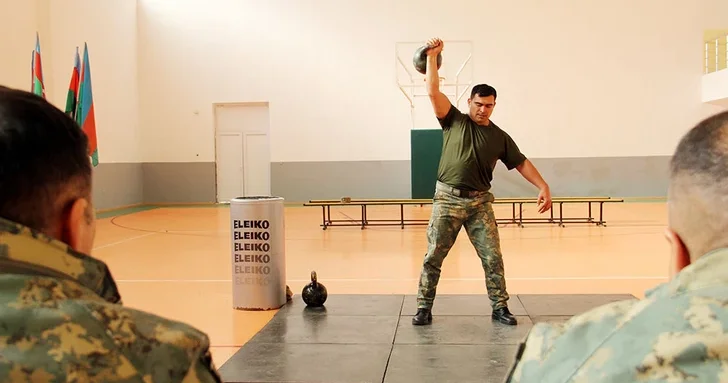 В азербайджанской армии состоялась церемония открытия первенства по гиревому спорту