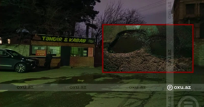 Binəqədidə məktəb yolundakı dərin çala sürücüləri TƏHLÜKƏYƏ ATIR