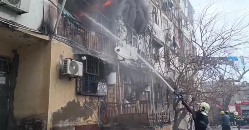 Binəqədidəki yataqxanada baş verən yanğında zəhərlənənlər var