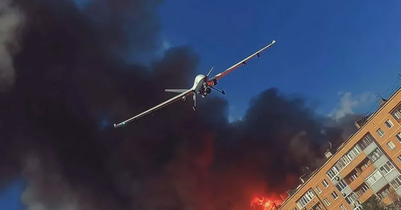 В Киеве обломки БПЛА упали на жилой дом