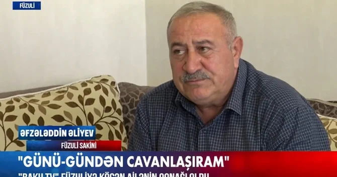 Füzuliyə köçən ailə sevincini Baku TV ilə bölüşüb