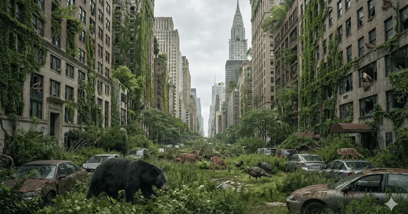 Популярный научный подкаст нарисовал постчеловеческий Нью Йорк