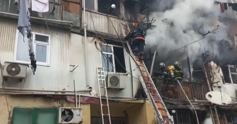 Binəqədidəki yanğın söndürüldü Video Fotolar Yenilənib