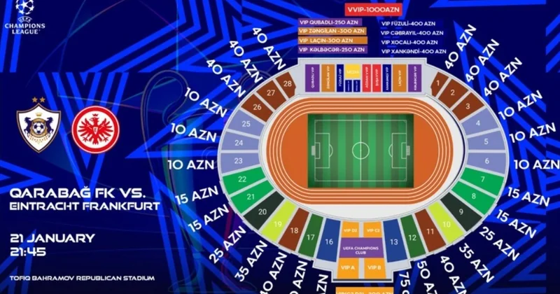 Çempionlar Liqası: Qarabağ Ayntraxt oyununun biletləri sabah satışa çıxarılacaq