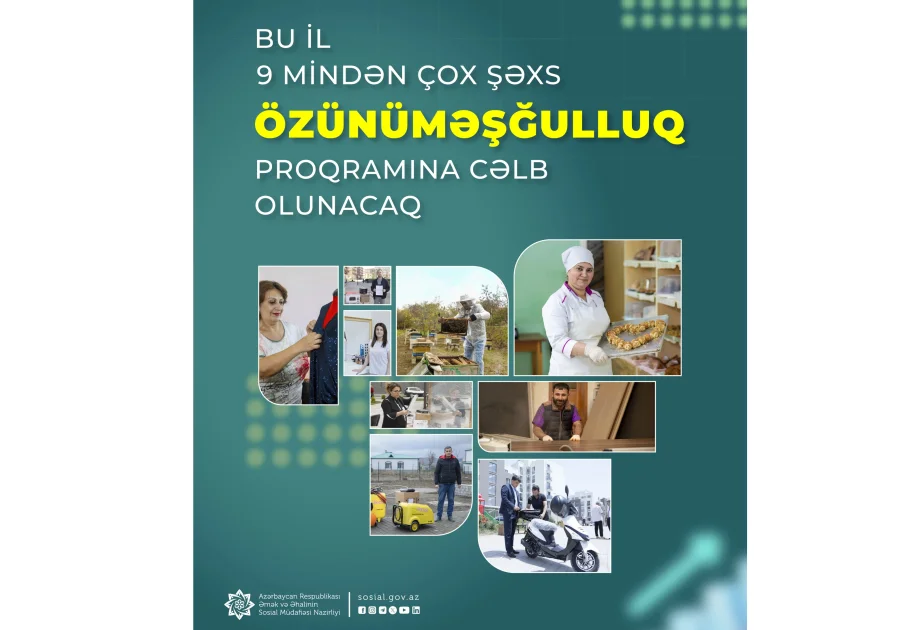 9 mindən çox şəxs özünüməşğulluq proqramına cəlb olunacaq