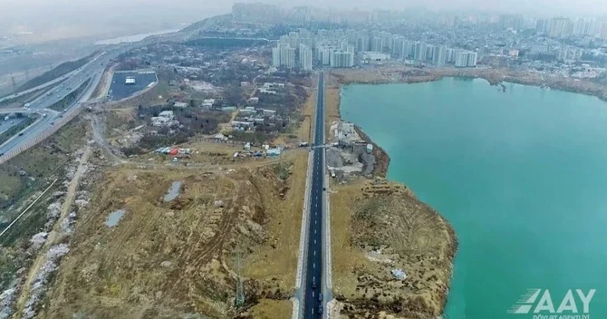 Qanlı göl ün ətrafında yeni yol çəkilib FOTO/VİDEO